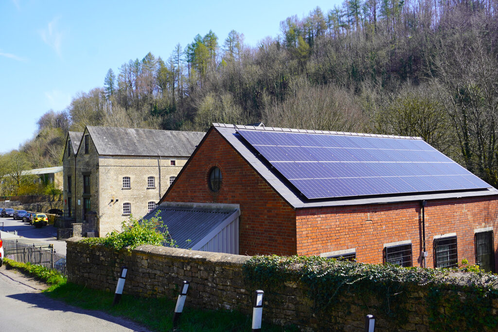 Solar install of 21kW panels at Heber Ltd in the Cotswolds, Stroud Gloucestershire